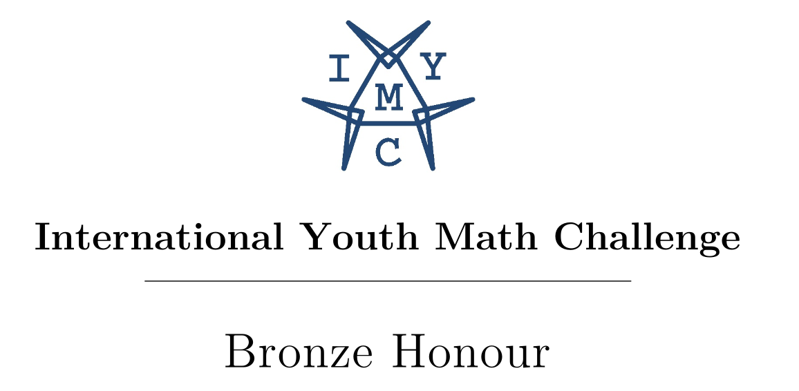 Bronze Honour - International Youth Math Challenge 2025